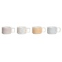 Ensemble de tasses à café DKD Home Decor Jaune Bleu Blanc Rouge Métal Bambou Dolomite 260 ml