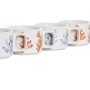 Ensemble de tasses à café DKD Home Decor Bleu Fuchsia Métal Dolomite 260 ml