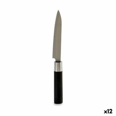 Couteau de cuisine Kinvara KT11-5604S05 Noir Argenté Acier inoxydable Plastique 2,7 x 24,3 x 1,8 cm (12 Unités)