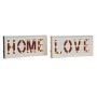 Wall Decoration DKD Home Decor White Red Urban 48 x 4 x 22 cm (2 Units)