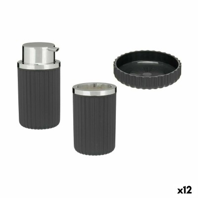 Bath Set Berilo 3318-3 Anthracite Plastic (12 Units)