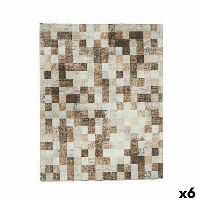 Nappe antitache Kinvara CUADROS-B Beige toile Antitaches Carreaux 140 x 180 cm (6 Unités)