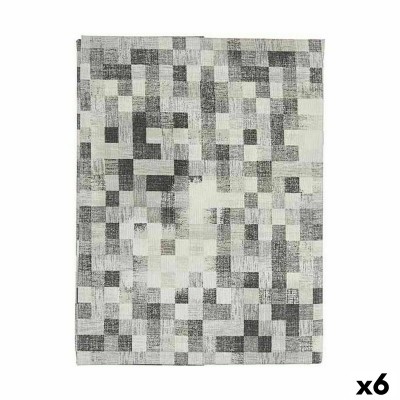 Nappe antitache Kinvara CUADROS-G Gris toile Antitaches Carreaux 140 x 180 cm (6 Unités)