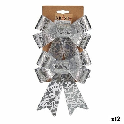 Lasso Krist+ HJ1-12011 Silver PVC Printed 15 x 4 x 16 cm Christmas bauble (12 Units)