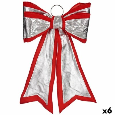 Lasso Krist+ HJ1-12073 Red Silver PVC 40 x 60 cm Christmas bauble (6 Units)