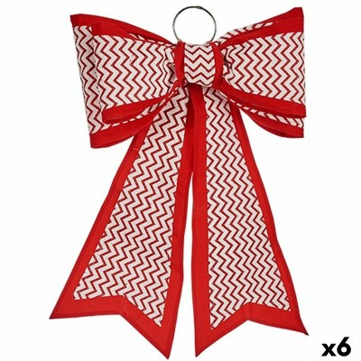 Lasso Krist+ HJ1-12081 White Red PVC 40 x 60 cm Christmas bauble (6 Units)