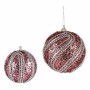 Set of Christmas balls Krist+ 01498 Pink Silver PVC Ø 10 cm With relief (12 Units)