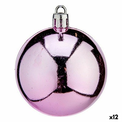 Lot de boules de Noël Krist+ K1912477-4 Rose Plastique (12 Unités)