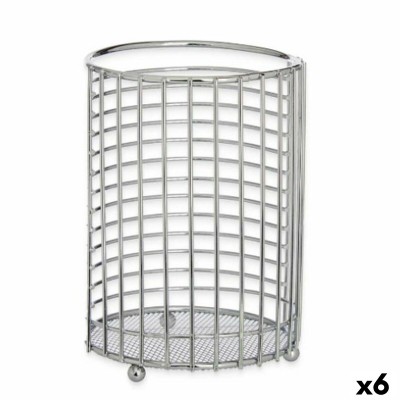 Pot for Kitchen Utensils Kinvara CN-W7728-2 CHROME Metal 12 x 16 x 12 cm (6 Units)