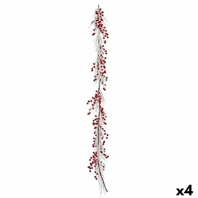 Christmas garland Krist+ K1912687 White Red Plastic 180 x 14 cm Branch (4 Units)