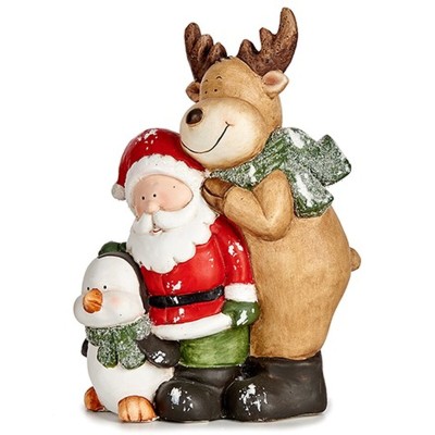 Figurine Décorative Krist+ C18-19090203 Blanc Marron Noir Vert Noël 14 x 37,5 x 27,5 cm