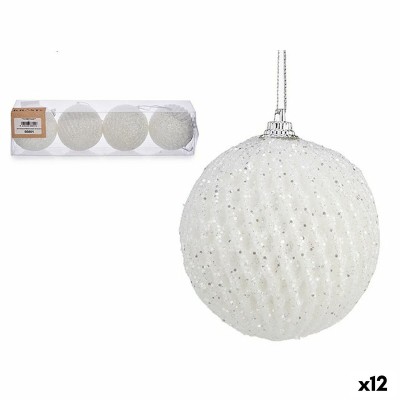 Lot de boules de Noël Krist+ 00424 Blanc polystyrène (12 Unités)