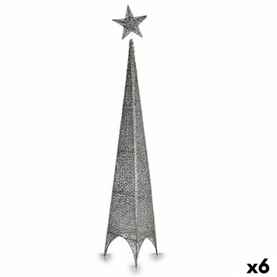 Sapin de Noël Krist+ 00157 Argenté Métal Plastique Étoile Tour 28 x 127 x 28 cm (6 Unités)