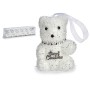Ensemble Décorations de Noël Krist+ 00534 Blanc Argenté Ours 5,5 x 7 x 5,5 cm (12 Unités)