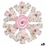 Décorations de Noël Krist+ 64815311 Blanc Rose Flocons de neige 17 x 6 x 17 cm (8 Unités)