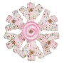 Décorations de Noël Krist+ 64815311 Blanc Rose Flocons de neige 17 x 6 x 17 cm (8 Unités)