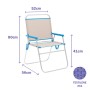 Marbueno Chaise Pliante Aluminium Beige/Bleu Plage et Piscine 56X52X80 cm 10173