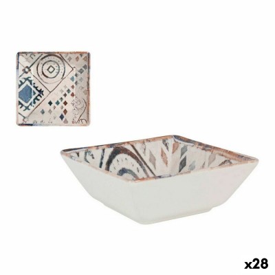 Bol pour Apéritifs La Mediterránea Grecia Bleu Marron Porcelaine 13 x 13 x 5 cm (28 Unités)