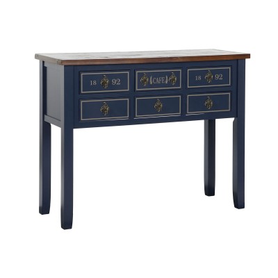 Meuble d'Entrée Home ESPRIT Marron Blue marine 103 x 35 x 80 cm