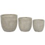 Set de pots de fleurs Home ESPRIT Beige Fibre de Verre Magnésium 44,5 x 44,5 x 43 cm (3 Unités)