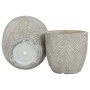 Set de pots de fleurs Home ESPRIT Beige Fibre de Verre Magnésium 44,5 x 44,5 x 43 cm (3 Unités)