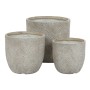 Set de pots de fleurs Home ESPRIT Beige Fibre de Verre Magnésium 44,5 x 44,5 x 43 cm (3 Unités)