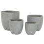 Set de pots de fleurs Home ESPRIT Gris clair Fibre de Verre Magnésium 44 x 44,5 x 43 cm (4 Unités)