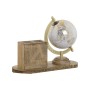 Globe terrestre Home ESPRIT Blanc Marron PVC Bois de manguier 24 x 8 x 19 cm