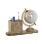 Globe terrestre Home ESPRIT Blanc Marron PVC Bois de manguier 24 x 8 x 19 cm