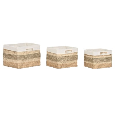Set de basket Home ESPRIT Naturel Herbier marin Tropical (3 Pièces)