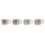 Ensemble de tasses à café Home ESPRIT Blanc Beige Métal Grès 150 ml