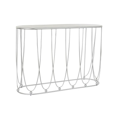 Meuble d'Entrée DKD Home Decor Blanc Argenté 115 x 35 x 78 cm