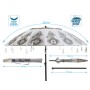 Parasol de plage Blanc Ø 220 cm SPF50+ Boho