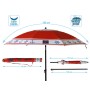 Parasol de plage Rouge Ø 180 cm SPF50+ Ancre