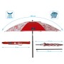 Parasol de plage Rouge Ø 180 cm SPF50+ Marin