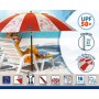 Beach parasol Red Ø 240 cm SPF50+ Navy
