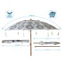 Beach parasol White Ø 180 cm SPF50+ Boho