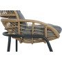 Ensemble Table avec 2 Sièges DKD Home Decor Noir Gris Orange Naturel 55 x 55 x 47 cm