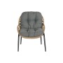 Ensemble Table avec 2 Sièges DKD Home Decor Noir Gris Orange Naturel 55 x 55 x 47 cm