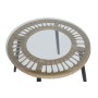 Ensemble Table avec 2 Sièges DKD Home Decor Noir Gris Orange Naturel 55 x 55 x 47 cm