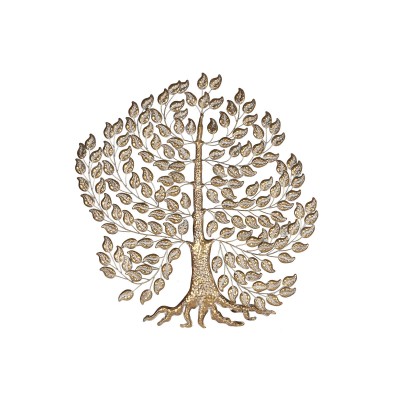 Wall Decoration Home ESPRIT Golden Tree Cottage 120 x 1,5 x 121 cm