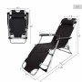 Reclining lounder Aktive Polyester 600D Steel Black 177 x 47 x 34 cm