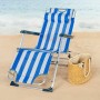 Chaise longue inclinable Aktive Textilène Aluminium Bleu Blanc 153 x 47 x 33 cm