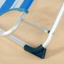 Chaise longue inclinable Aktive Textilène Aluminium Bleu Blanc 153 x 47 x 33 cm