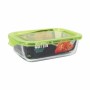 Hermetic Lunch Box Quttin Green Transparent Rectangular 0,6 L (6 Units)