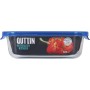 Hermetic Lunch Box Quttin Blue Transparent Rectangular 600 ml (6 Units)