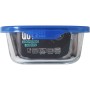 Hermetic Lunch Box Quttin Blue Transparent Rectangular 600 ml (6 Units)