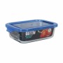 Hermetic Lunch Box Quttin Blue Transparent Rectangular 600 ml (6 Units)