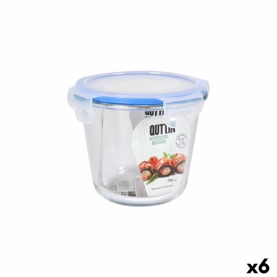 Hermetic Lunch Box Quttin Transparent 700 ml (6 Units)