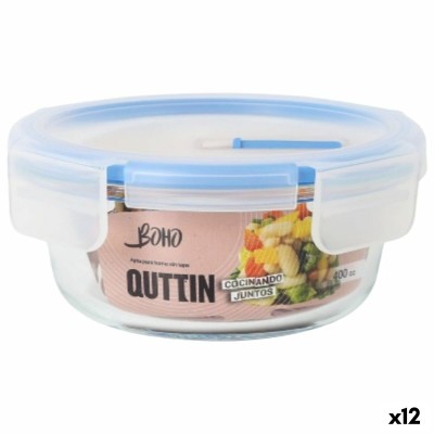 Hermetic Lunch Box Quttin Boho Transparent 0,4 l (12 Units)